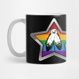 Large Two-Spirited Pride Flag Colored Star with Chrome Frame. Mug